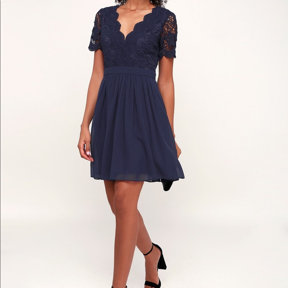 Lulus Small Blue Dress, knee height